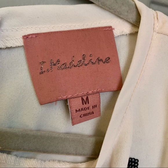 Sheer Tank top w Black Sequin Pattern size M - Picture 4 of 6